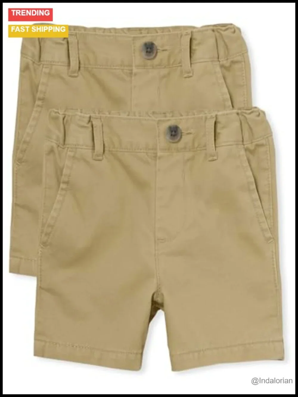 Toddler Boys 2-Pack Stretch Chino Shorts with Adjustable Waist
